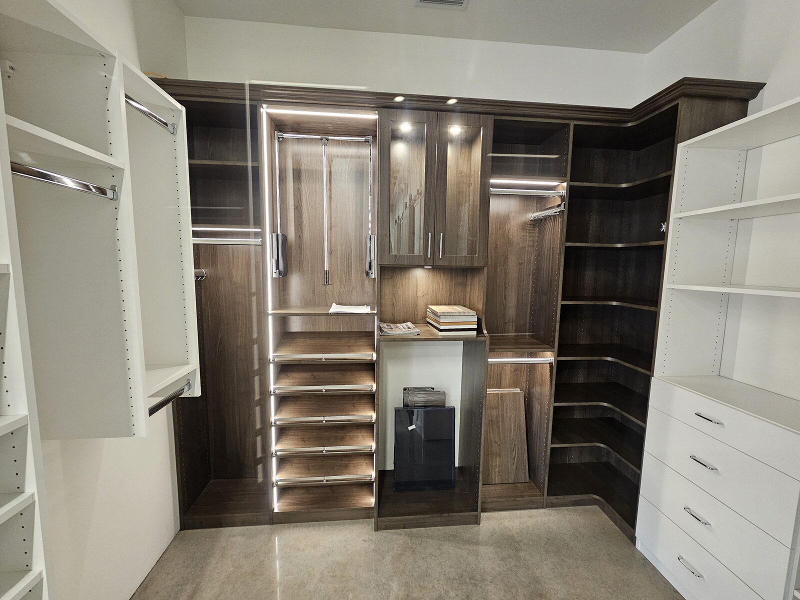 Custom walk-in closet system